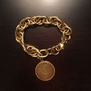 John Wind gold chain bracelet with J charm
